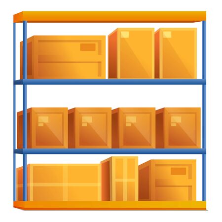 Metal rack parcel box icon. Cartoon of metal rack parcel box vector icon for web design isolated on white backgroundのイラスト素材