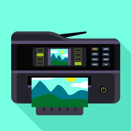 Photography printer icon. Flat illustration of photography printer icon for web design