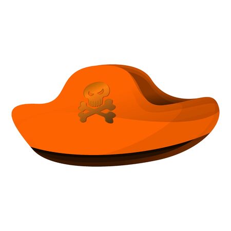 Pirate hat icon. Cartoon of pirate hat vector icon for web design isolated on white backgroundのイラスト素材