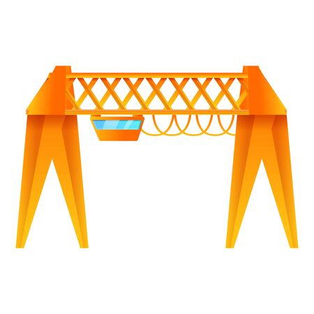 Industrial factory crane icon. Cartoon of industrial factory crane vector icon for web design isolated on white backgroundのイラスト素材