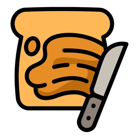 Knife peanut butter icon. Outline knife peanut butter vector icon for web design isolated on white backgroundのイラスト素材
