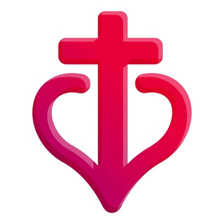 Red cross icon. Cartoon of red cross vector icon for web design isolated on white backgroundのイラスト素材