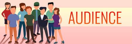Audience people concept banner. Cartoon illustration of audience people vector concept banner for web designのイラスト素材