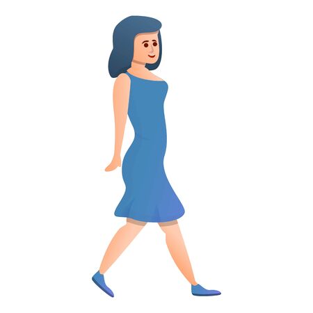 Tourist woman in dress icon. Cartoon of tourist woman in dress vector icon for web design isolated on white backgroundのイラスト素材