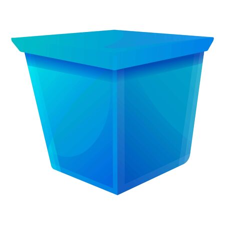 Blue gift box icon. Cartoon of blue gift box vector icon for web design isolated on white backgroundのイラスト素材