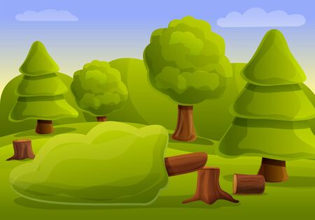 Deforestation concept banner. Cartoon illustration of deforestation vector concept banner for web designのイラスト素材
