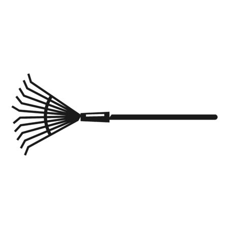 Leaf rake icon. Simple illustration of leaf rake icon for web design isolated on white backgroundの写真素材