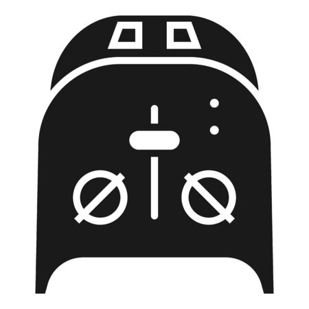 Metal toaster icon. Simple illustration of metal toaster icon for web design isolated on white backgroundの写真素材