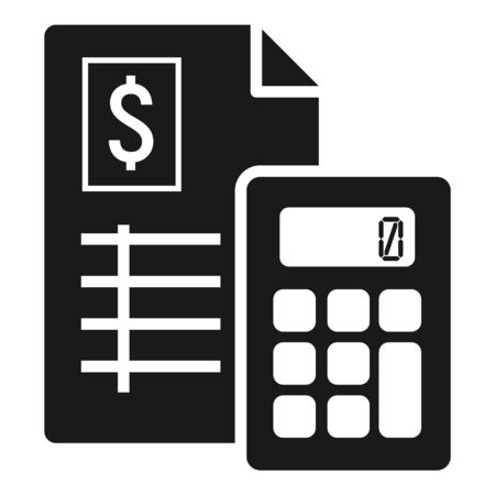 Money report calculator icon. Simple illustration of money report calculator icon for web design isolated on white backgroundの写真素材