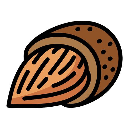Almond food icon. Outline almond food vector icon for web design isolated on white backgroundのイラスト素材