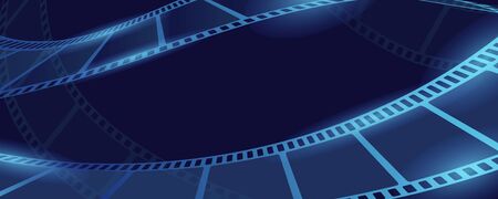 Movie film concept banner. Cartoon illustration of movie film vector concept banner for web designのイラスト素材