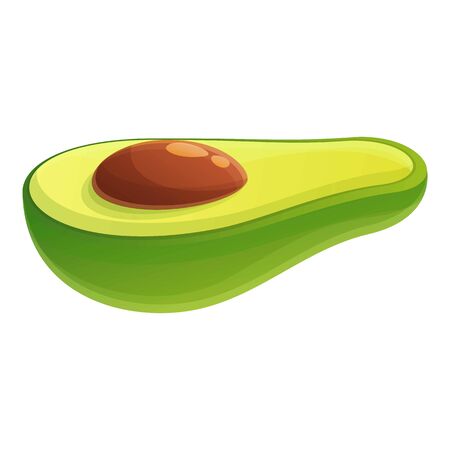 Exotic half avocado icon. Cartoon of exotic half avocado vector icon for web design isolated on white backgroundのイラスト素材