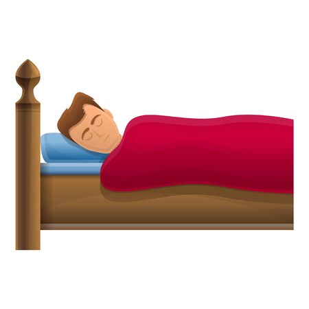 Boy sleeping icon. Cartoon of boy sleeping vector icon for web design isolated on white backgroundのイラスト素材