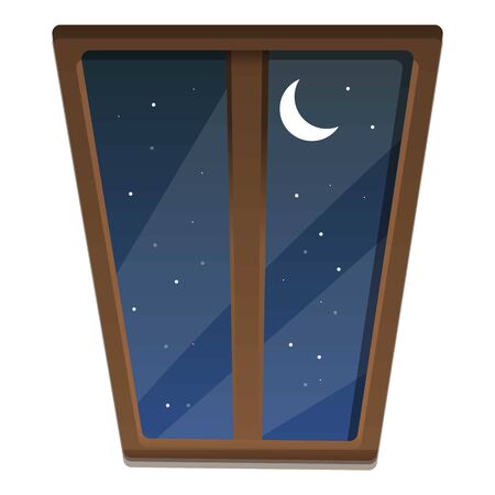 Window night outdoor icon. Cartoon of window night outdoor vector icon for web design isolated on white backgroundのイラスト素材