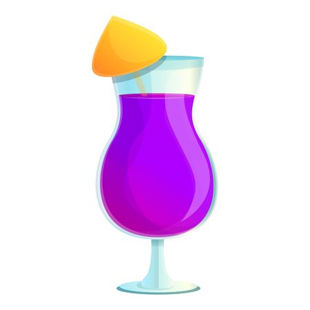 Violet cocktail icon. Cartoon of violet cocktail vector icon for web design isolated on white backgroundのイラスト素材