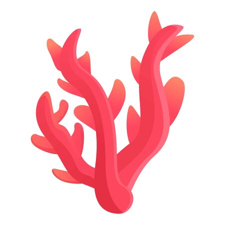 Red ocean coral icon. Cartoon of red ocean coral vector icon for web design isolated on white backgroundのイラスト素材
