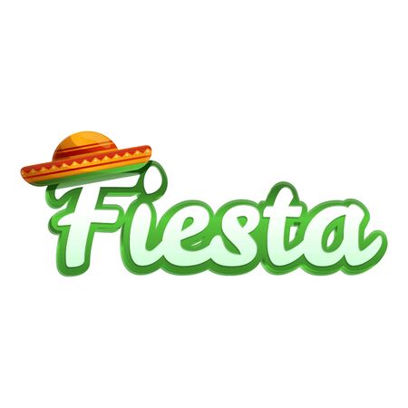 Fiesta text icon. Cartoon of fiesta text vector icon for web design isolated on white backgroundのイラスト素材