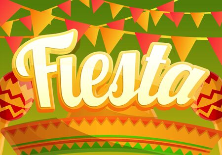 Fiesta party concept banner. Cartoon illustration of fiesta party vector concept banner for web designのイラスト素材
