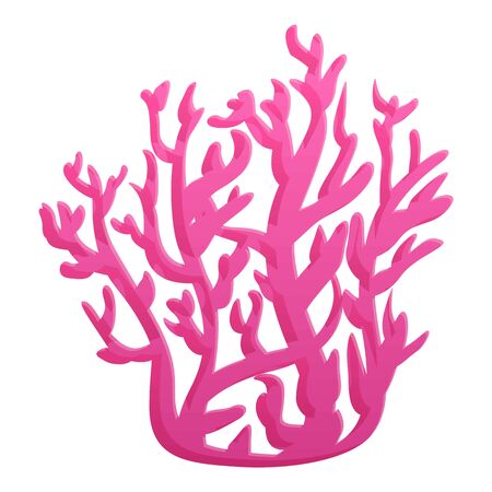 Pink coral icon. Cartoon of pink coral vector icon for web design isolated on white backgroundのイラスト素材
