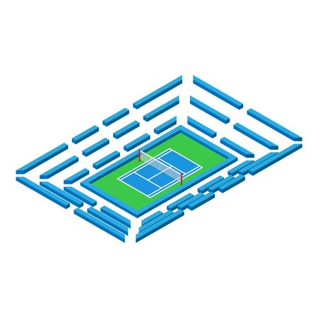 Tennis arena icon. Isometric of tennis arena vector icon for web design isolated on white backgroundのイラスト素材