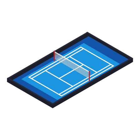 Tennis court icon. Isometric of tennis court vector icon for web design isolated on white backgroundのイラスト素材