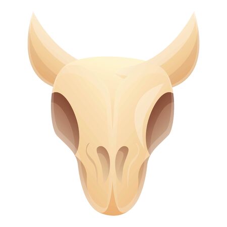 Cow skull icon. Cartoon of cow skull vector icon for web design isolated on white backgroundのイラスト素材