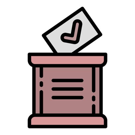 Wood ballot box icon. Outline wood ballot box vector icon for web design isolated on white backgroundのイラスト素材