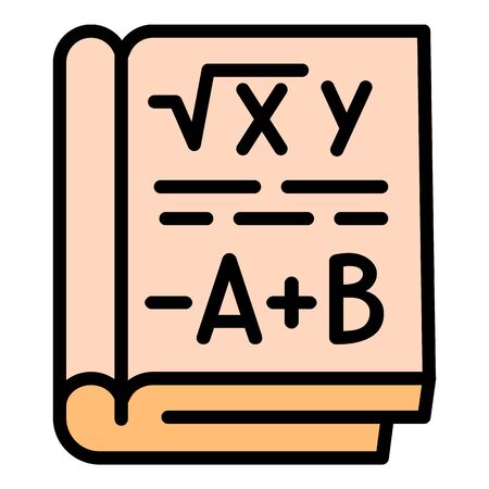 Mathematics book icon. Outline mathematics book vector icon for web design isolated on white backgroundのイラスト素材