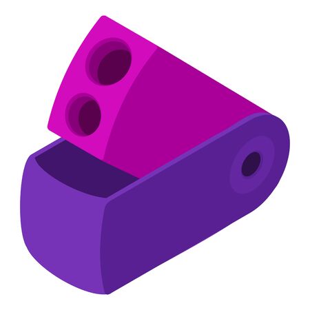 Purple sharpener icon. Isometric of purple sharpener vector icon for web design isolated on white backgroundのイラスト素材