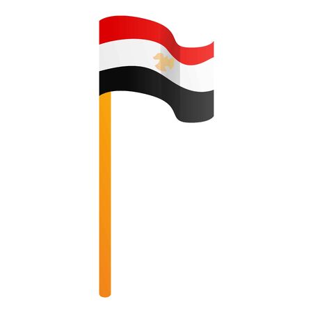Egypt flag icon. Cartoon of Egypt flag vector icon for web design isolated on white backgroundのイラスト素材