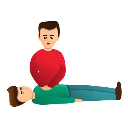 Heart massage icon. Cartoon of heart massage vector icon for web design isolated on white backgroundのイラスト素材