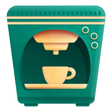 Coffee machine make latte icon. Cartoon of coffee machine make latte vector icon for web design isolated on white backgroundのイラスト素材