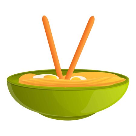 Ramen icon. Cartoon of ramen vector icon for web design isolated on white backgroundのイラスト素材