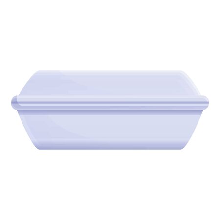 Plastic lunch box icon. Cartoon of plastic lunch box vector icon for web design isolated on white backgroundのイラスト素材