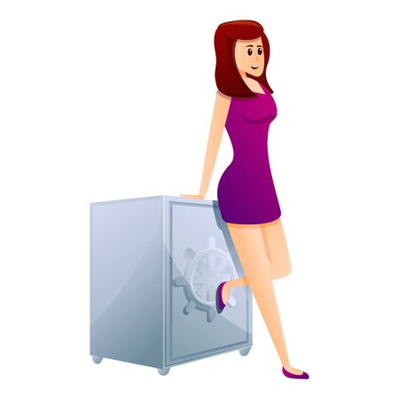 Sexy millionaire girl icon. Cartoon of sexy millionaire girl vector icon for web design isolated on white backgroundのイラスト素材