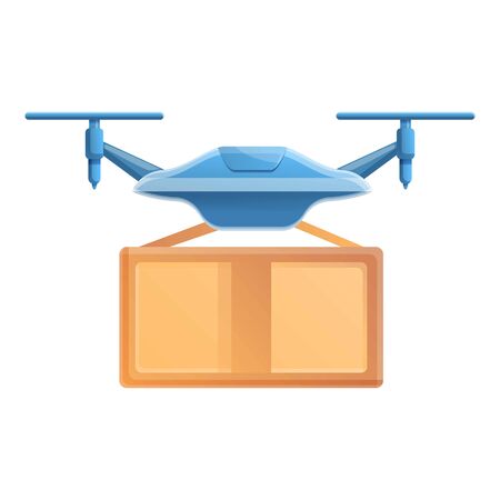 Security drone delivery icon. Cartoon of security drone delivery vector icon for web design isolated on white backgroundのイラスト素材