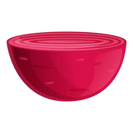 Half beet icon. Cartoon of half beet vector icon for web design isolated on white backgroundのイラスト素材