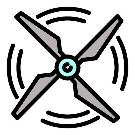Rotation of drone propeller icon. Outline rotation of drone propeller vector icon for web design isolated on white backgroundのイラスト素材
