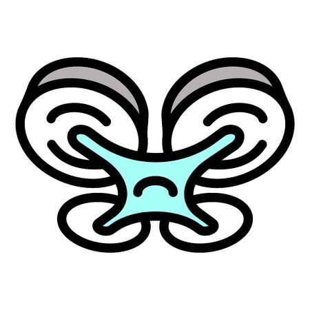 Plastic flying drone icon. Outline plastic flying drone vector icon for web design isolated on white backgroundのイラスト素材