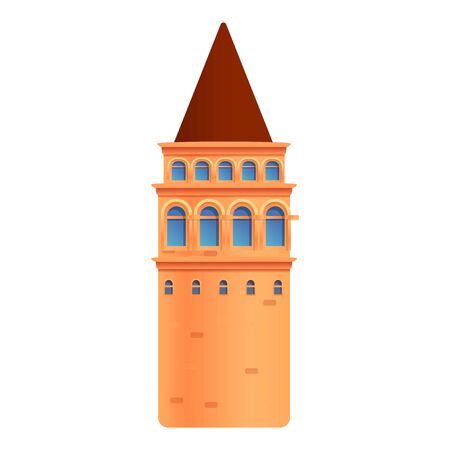 Istanbul tower icon. Cartoon of istanbul tower vector icon for web design isolated on white backgroundのイラスト素材