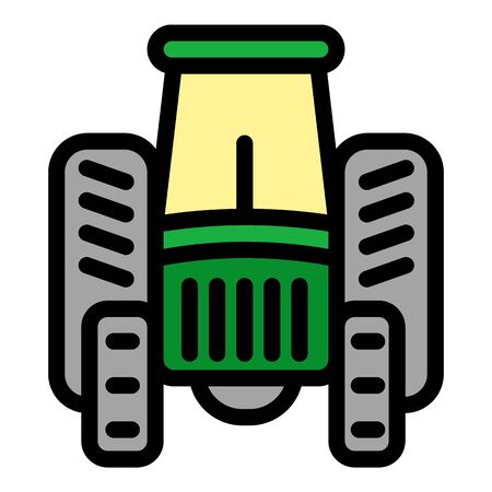 Industry tractor icon. Outline industry tractor vector icon for web design isolated on white backgroundのイラスト素材