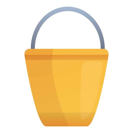 Metal bucket icon. Cartoon of metal bucket vector icon for web design isolated on white backgroundのイラスト素材