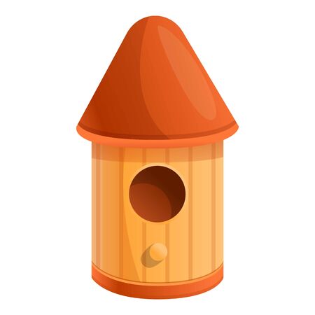 Bird home icon. Cartoon of bird home vector icon for web design isolated on white backgroundのイラスト素材