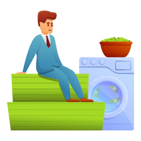 Laundering money icon. Cartoon of laundering money vector icon for web design isolated on white backgroundのイラスト素材