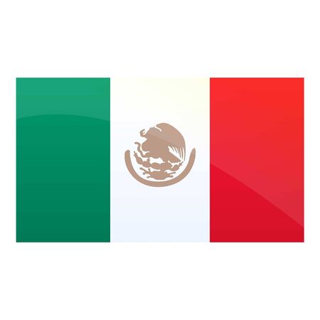 Mexican national flag icon. Cartoon of mexican national flag vector icon for web design isolated on white backgroundのイラスト素材