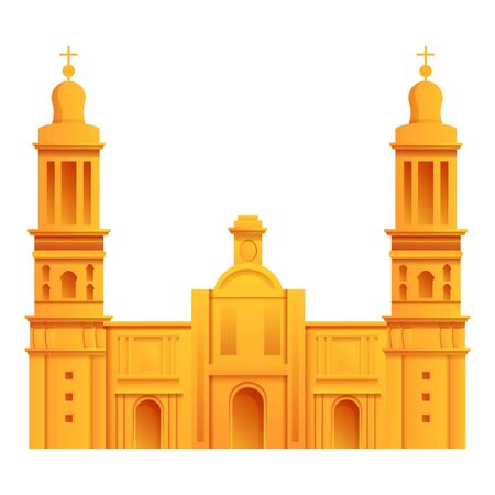 Mexican cathedral icon. Cartoon of mexican cathedral vector icon for web design isolated on white backgroundのイラスト素材