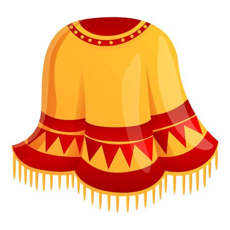 Mexican poncho clothes icon. Cartoon of mexican poncho clothes vector icon for web design isolated on white backgroundのイラスト素材