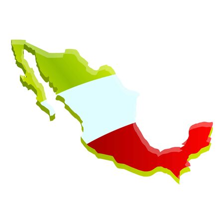 Mexico country icon. Cartoon of mexico country vector icon for web design isolated on white backgroundのイラスト素材