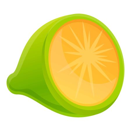 Half lime icon. Cartoon of half lime vector icon for web design isolated on white backgroundのイラスト素材