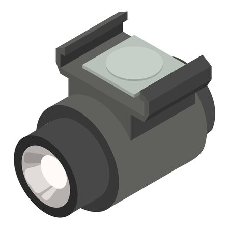 Bicycle flashlight icon. Isometric of bicycle flashlight vector icon for web design isolated on white backgroundのイラスト素材